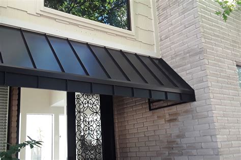 awning from fabric to metal|metal awnings for homes installed.